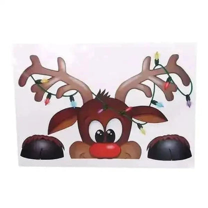 2-Pack: Santa Claus Elk Shop Hotel Christmas Window Double Sided Glass Sticker Cartsfy Inc.