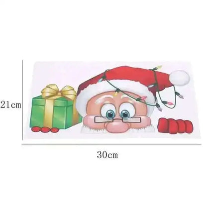 2-Pack: Santa Claus Elk Shop Hotel Christmas Window Double Sided Glass Sticker Cartsfy Inc.