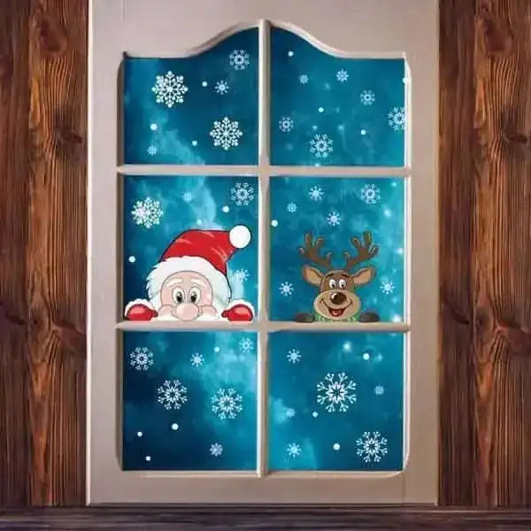 2-Pack: Santa Claus Elk Shop Hotel Christmas Window Double Sided Glass Sticker Cartsfy Inc.