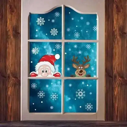 2-Pack: Santa Claus Elk Shop Hotel Christmas Window Double Sided Glass Sticker Cartsfy Inc.