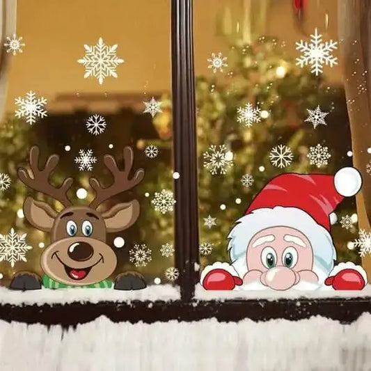 2-Pack: Santa Claus Elk Shop Hotel Christmas Window Double Sided Glass Sticker DailySale Default Title Default Title-