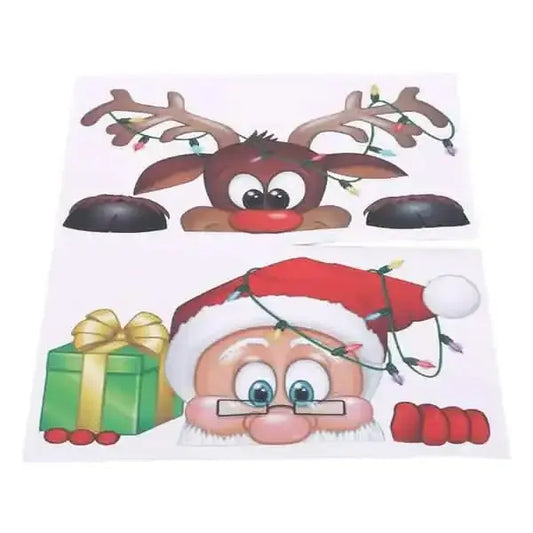 2-Pack: Santa Claus Elk Shop Hotel Christmas Window Double Sided Glass Sticker DailySale Default Title Default Title-