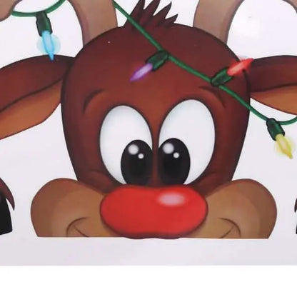 2-Pack: Santa Claus Elk Shop Hotel Christmas Window Double Sided Glass Sticker