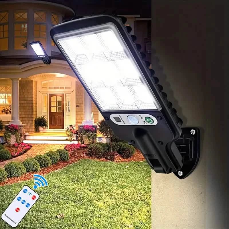 2 - Pack: Solar Outdoor Security Street Lighting, 3 Modes With Wireless Motion Sensing and Remote Control - Cartsfy Inc.
