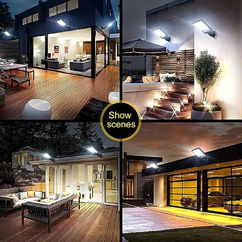 2 - Pack: Solar Outdoor Security Street Lighting, 3 Modes With Wireless Motion Sensing and Remote Control - Cartsfy Inc.