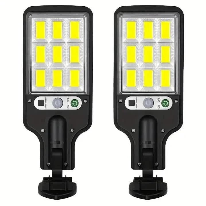 2 - Pack: Solar Outdoor Security Street Lighting, 3 Modes With Wireless Motion Sensing and Remote Control - Cartsfy Inc.
