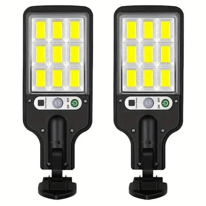 2 - Pack: Solar Outdoor Security Street Lighting, 3 Modes With Wireless Motion Sensing and Remote Control - Cartsfy Inc.