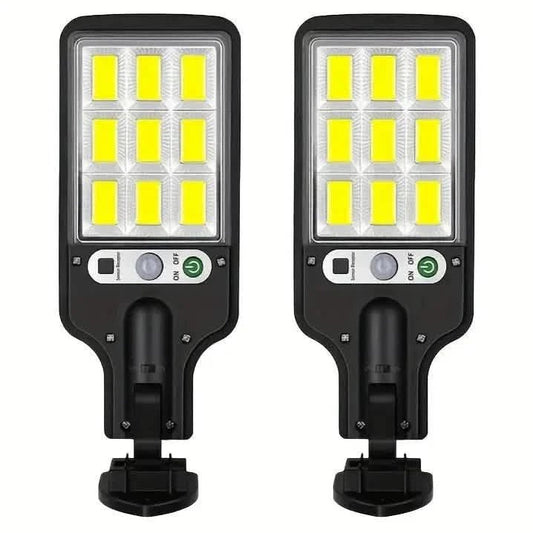 2 - Pack: Solar Outdoor Security Street Lighting, 3 Modes With Wireless Motion Sensing and Remote Control - Cartsfy Inc.