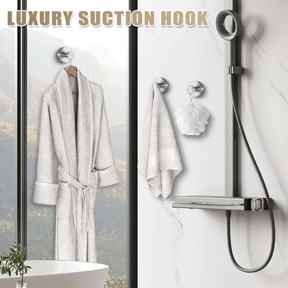 2-Pack: Strong Suction Cup Hooks – Silver Brushed Stainless Steel, No Drilling Required DailySale Default Title Default Title-
