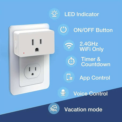 2-Pack: WiFi Smart Plug – 15A, Timer & App Control, Works with Alexa & Google Home Cartsfy Inc.