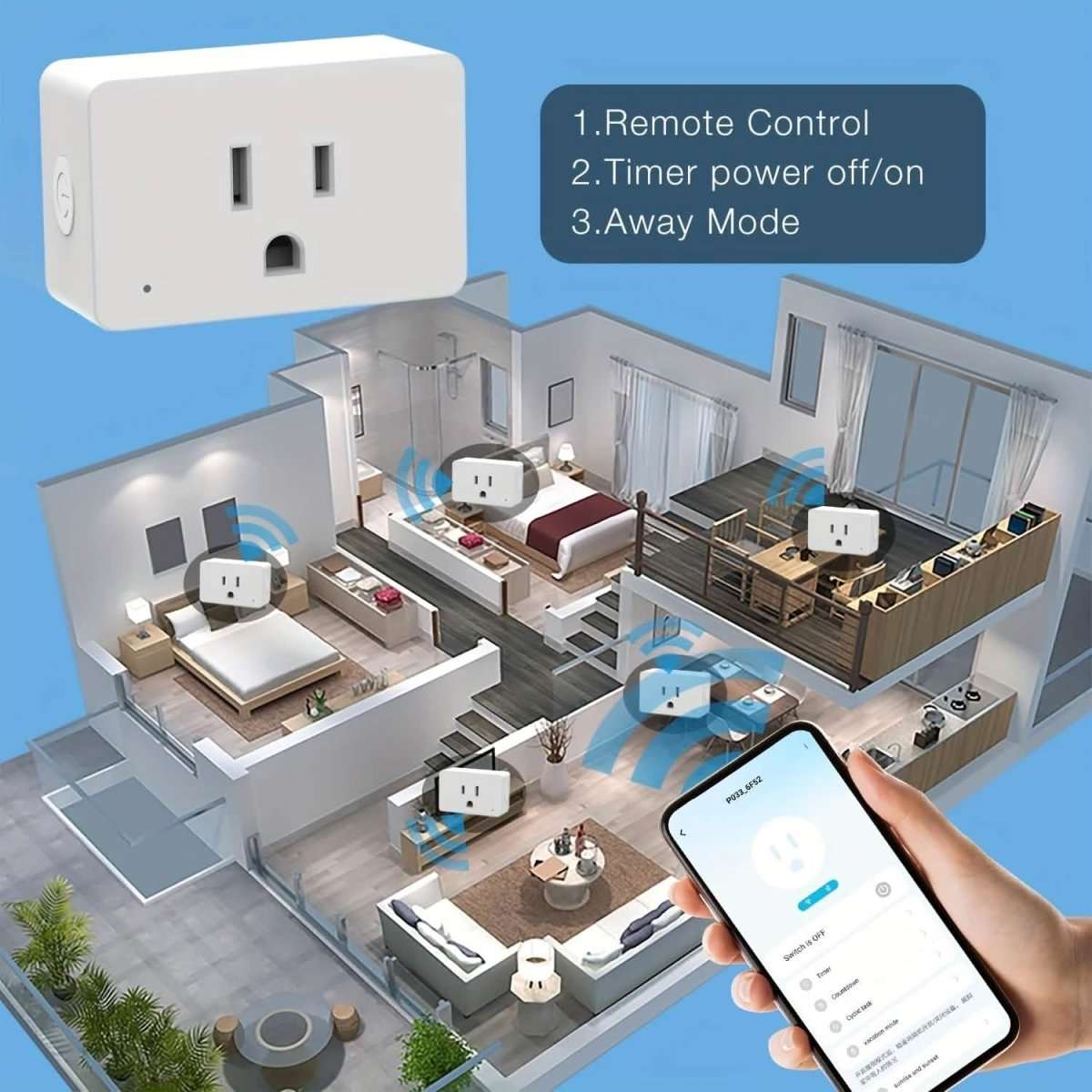2-Pack: WiFi Smart Plug – 15A, Timer & App Control, Works with Alexa & Google Home Cartsfy Inc.