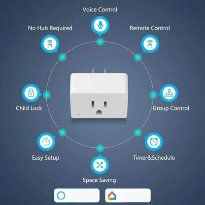 2 - Pack: WiFi Smart Plug – 15A, Timer & App Control, Works with Alexa & Google Home - Cartsfy Inc.