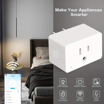 2 - Pack: WiFi Smart Plug – 15A, Timer & App Control, Works with Alexa & Google Home - Cartsfy Inc.
