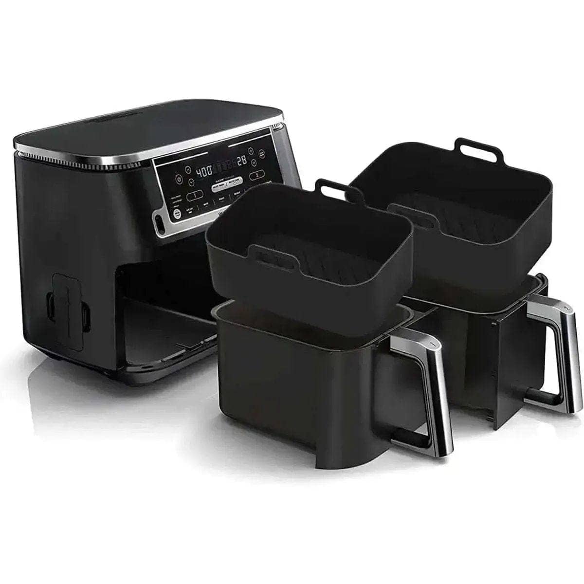2-Piece: Air Fryer Silicone Pot DailySale Red Blue Black Red-Blue-Black-Gray-