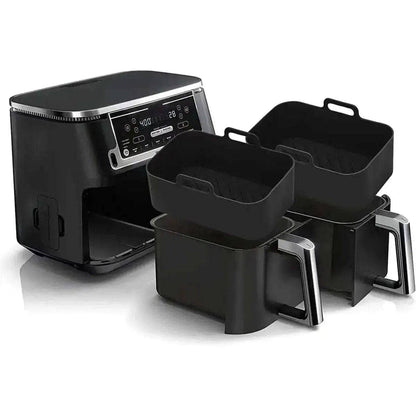2-Piece: Air Fryer Silicone Pot DailySale Red Blue Black Red-Blue-Black-Gray-