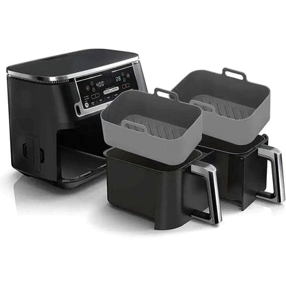 2-Piece: Air Fryer Silicone Pot DailySale Red Blue Black Red-Blue-Black-Gray-