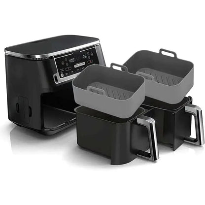 2-Piece: Air Fryer Silicone Pot DailySale Red Blue Black Red-Blue-Black-Gray-