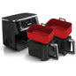 Silicone air fryer pot set, two red baskets with handles for dual cooking