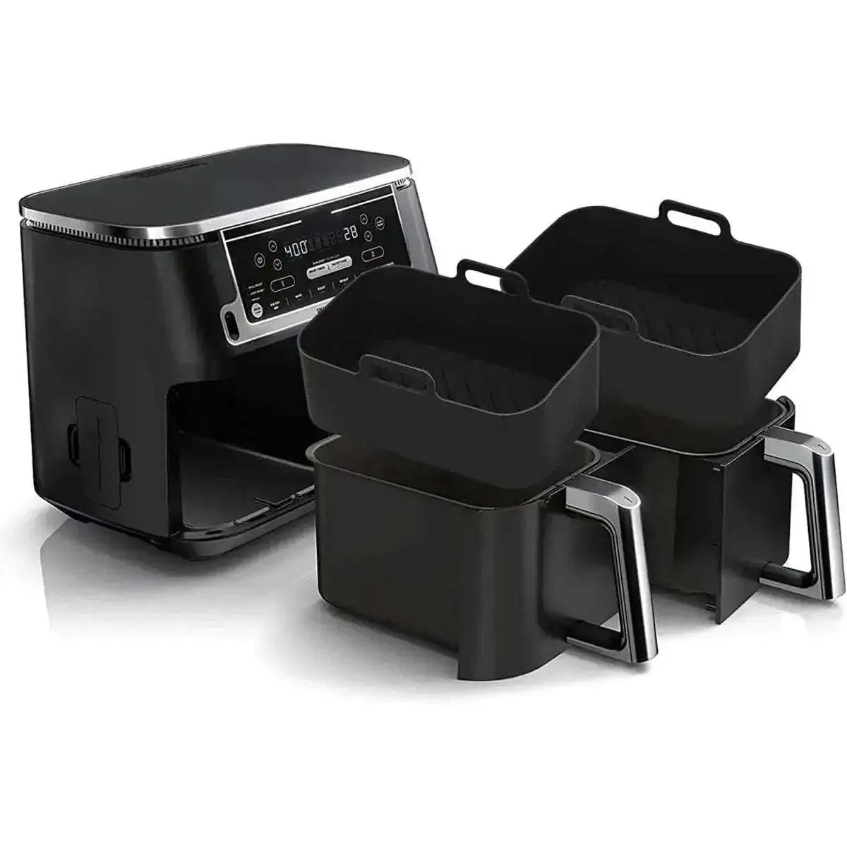 2-Piece: Air Fryer Silicone Pot DailySale Red Blue Black Red-Blue-Black-Gray-