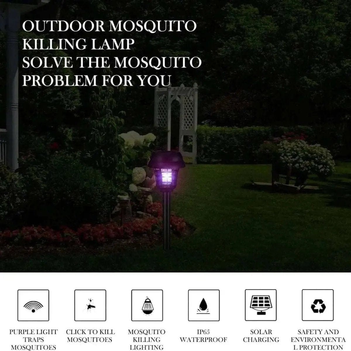 2-Piece: Solar Waterproof Outdoor Bug and Mosquito Zapper DailySale Default Title Default Title-