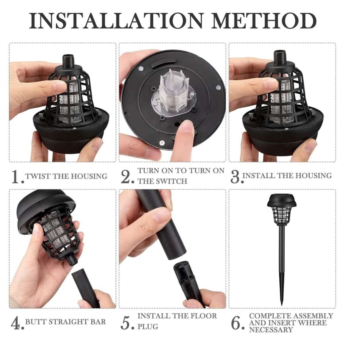 2-Piece: Solar Waterproof Outdoor Bug and Mosquito Zapper Cartsfy Inc.