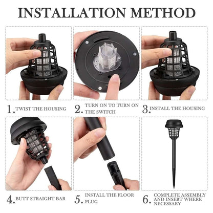 2-Piece: Solar Waterproof Outdoor Bug and Mosquito Zapper Cartsfy Inc.
