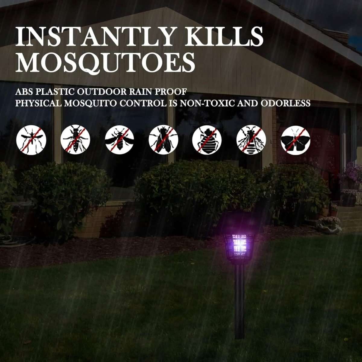 2-Piece: Solar Waterproof Outdoor Bug and Mosquito Zapper Cartsfy Inc.