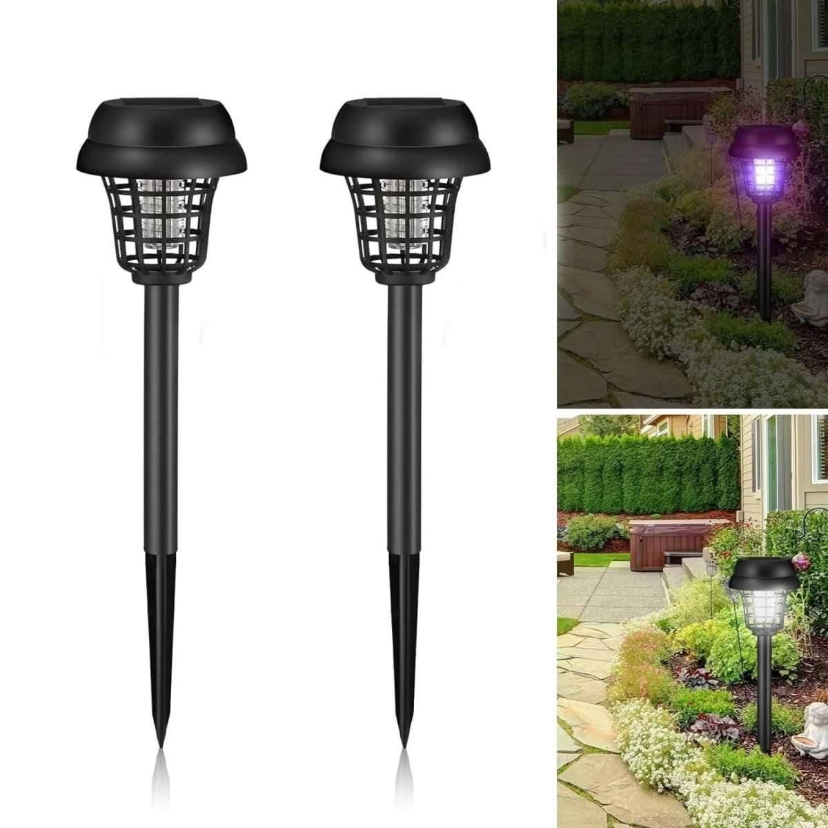2-Piece: Solar Waterproof Outdoor Bug and Mosquito Zapper Cartsfy Inc.