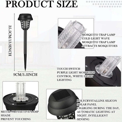 2-Piece: Solar Waterproof Outdoor Bug and Mosquito Zapper Cartsfy Inc.
