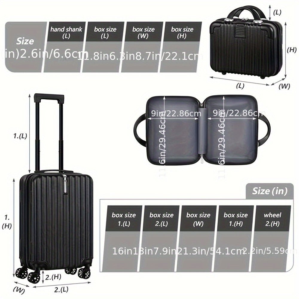 2 - Piece Spinner Luggage Set – 20” Carry - On & 14” Crossbody Handbag - Cartsfy Inc.