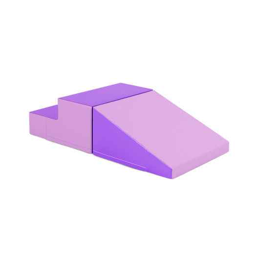 2-Piece Step and Slide Climber for Infants and Toddlers Baby Soft Play Set Foam Blocks-Purple VYSN Default Title Default Title-