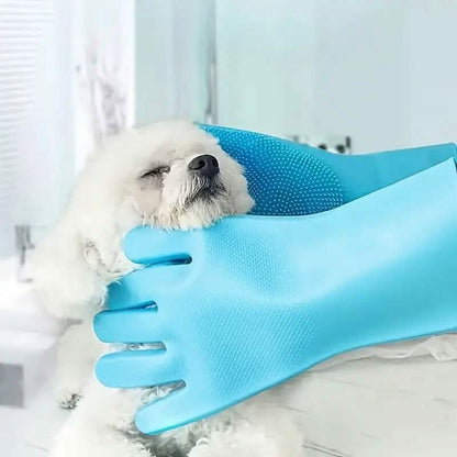 2 - Pieces: 2 - in - 1 Pet Dog Bath Gloves with Silicone Brush - Cartsfy Inc.