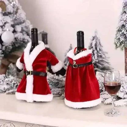 2-Pieces: Christmas Wine Bottle Cover Merry Christmas Decor Cartsfy Inc.