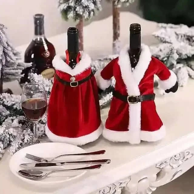2-Pieces: Christmas Wine Bottle Cover Merry Christmas Decor Cartsfy Inc.