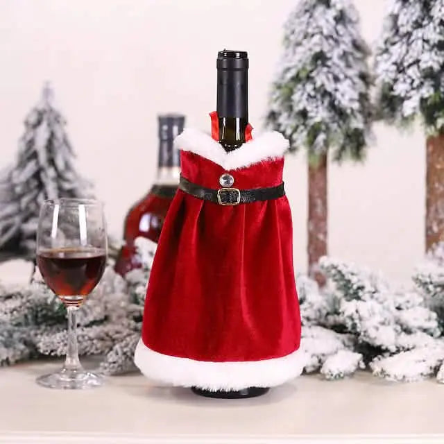 2-Pieces: Christmas Wine Bottle Cover Merry Christmas Decor