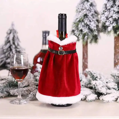 2-Pieces: Christmas Wine Bottle Cover Merry Christmas Decor