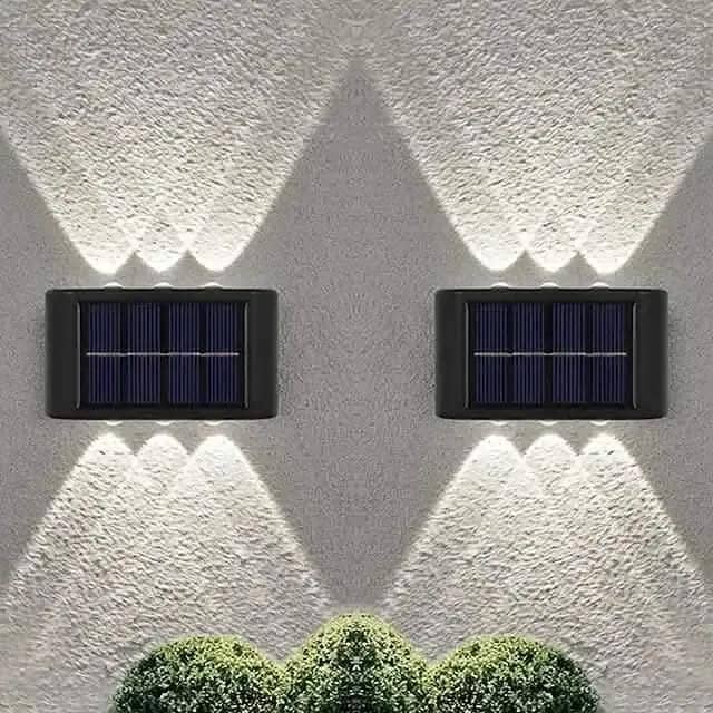 2-Pieces: Outdoor Wall Light Solar Waterproof LED Light DailySale Warm White White Warm White-White-