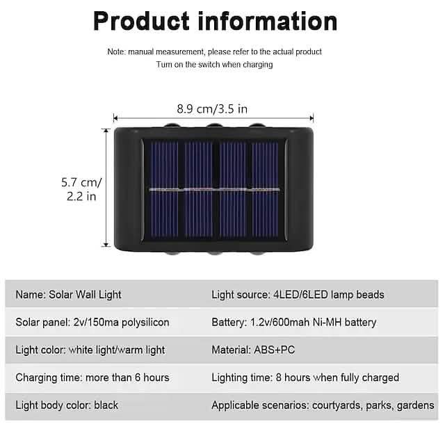2-Pieces: Outdoor Wall Light Solar Waterproof LED Light Cartsfy Inc.
