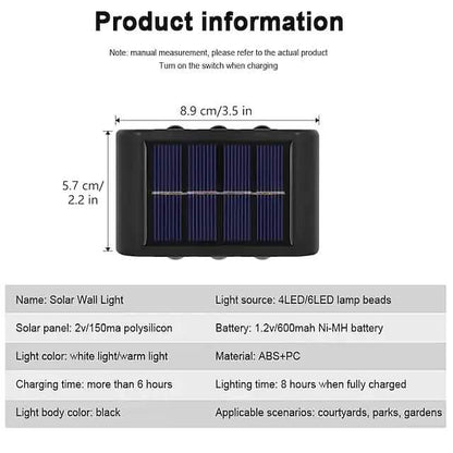 2-Pieces: Outdoor Wall Light Solar Waterproof LED Light Cartsfy Inc.