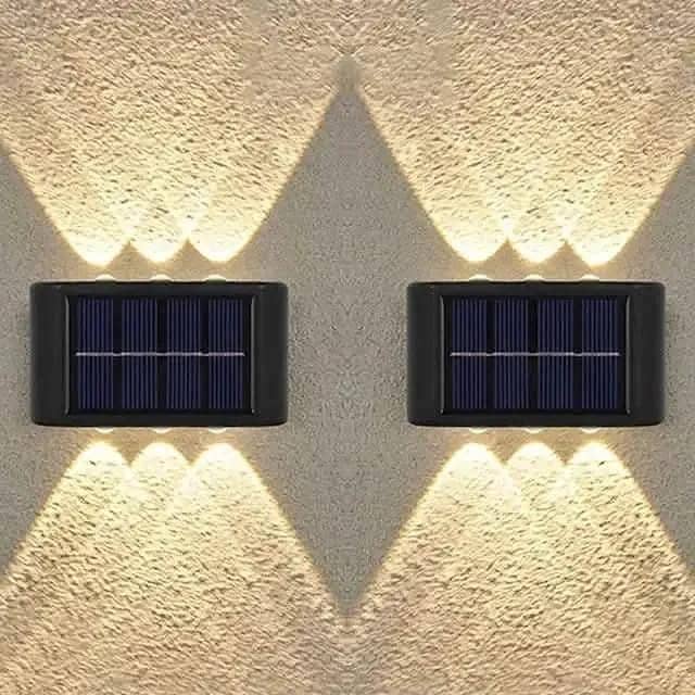 2-Piece Solar Outdoor Wall Lights - Waterproof LED Lights