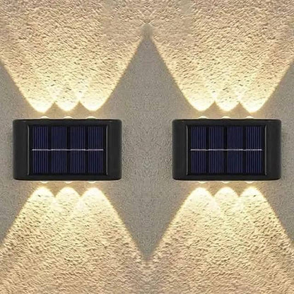 2-Piece Solar Outdoor Wall Lights - Waterproof LED Lights