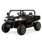 2-Seater Kids Ride On Dump Truck with Dump Bed and Shovel-Black Cartsfy Inc.