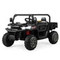 2-Seater Kids Ride On Dump Truck with Dump Bed and Shovel-Black Cartsfy Inc.