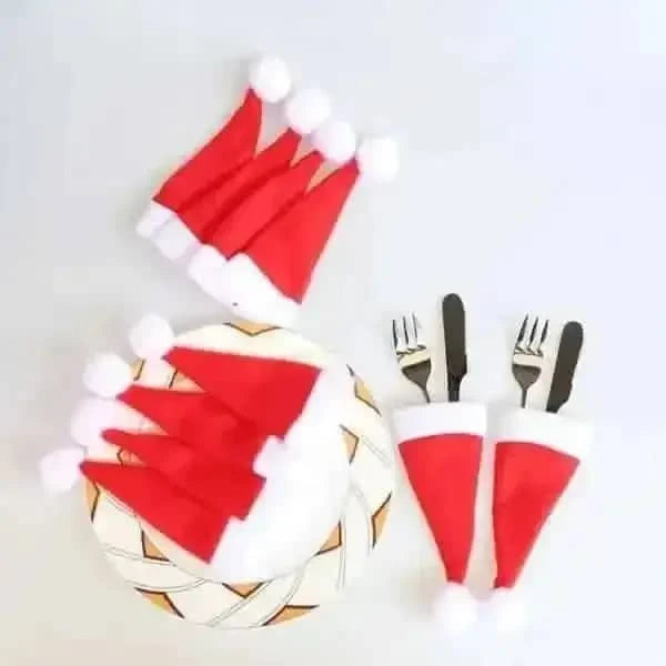 20-Piece: Christmas Santa Hat Silverware Storage Bag Cartsfy Inc.