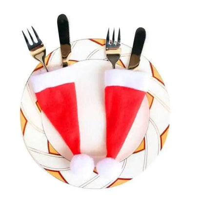 20-Piece: Christmas Santa Hat Silverware Storage Bag Cartsfy Inc.