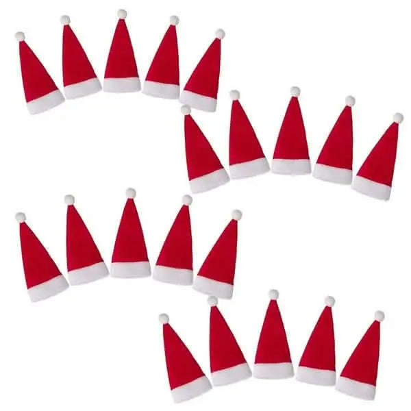 20-Piece: Christmas Santa Hat Silverware Storage Bag Cartsfy Inc.