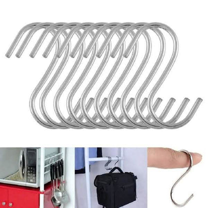 20-Piece: Household Holder Kitchen Stainless Steel S Shaped Hooks Cartsfy Inc.