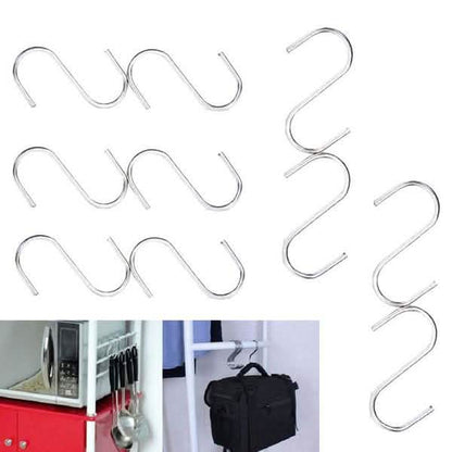 20-Piece: Household Holder Kitchen Stainless Steel S Shaped Hooks Cartsfy Inc.