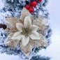 20-Pieces: Artificial Poinsettia Flowers Christmas Ornament