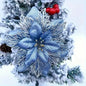 20-Pieces: Artificial Poinsettia Flowers Christmas Ornament